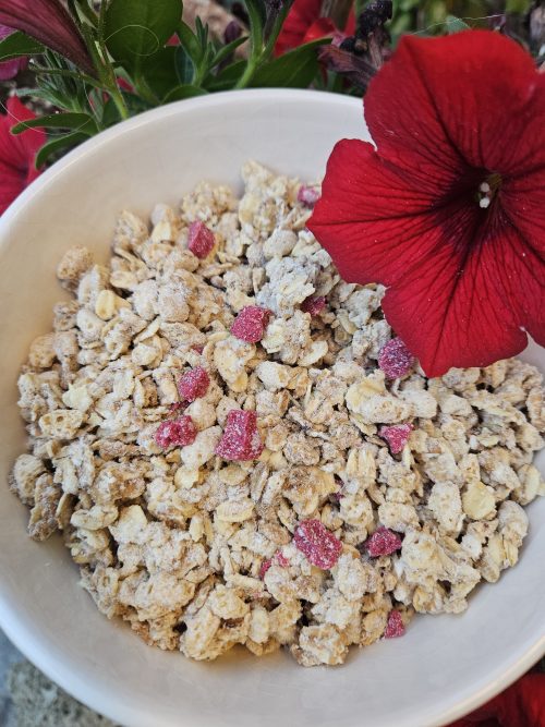 MUESLI CROCCANTI LAMPONI E YOGURT